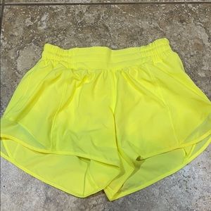Yellow Lululemon shorts size 4